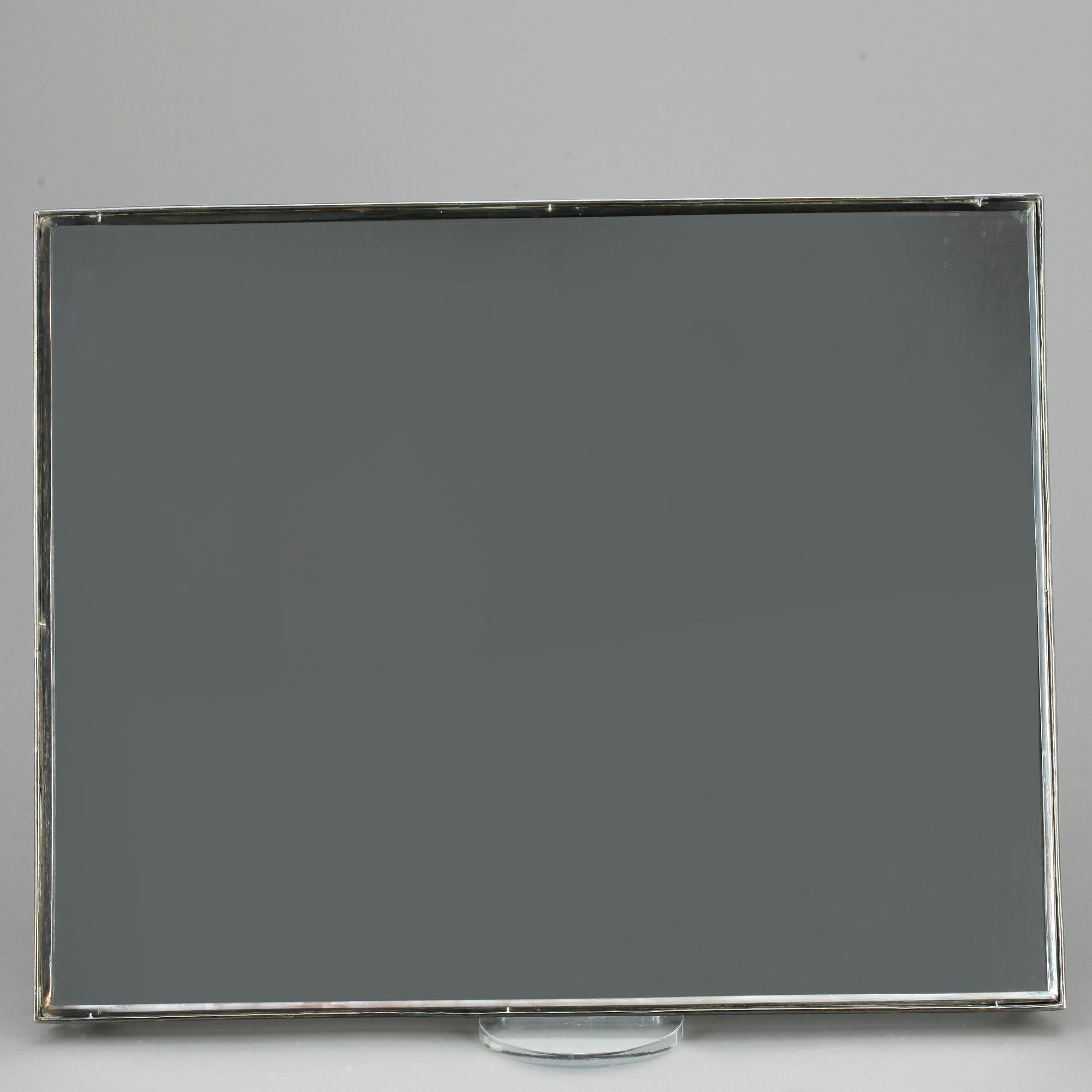 BORDSLPLATÅ, glas samt nysilver, 1800-tal.