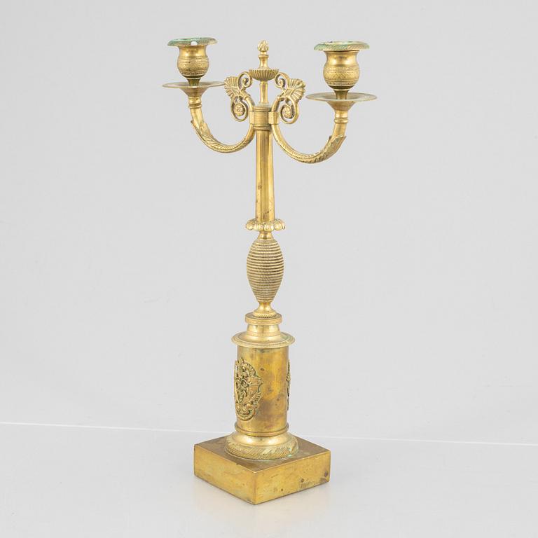 An Empire candelabra, first half of the 19th century.