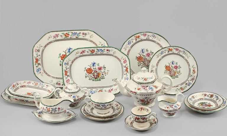 SERVIS, 92 delar, flintgods, "Chinese Rose",Spode, 1900-tal.