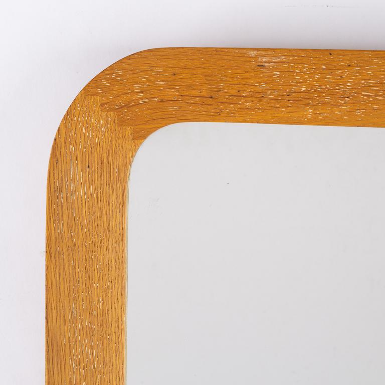 A mirror with oak frame from Ateljé Glas &Trä, Hovmantorp, 1960s.
