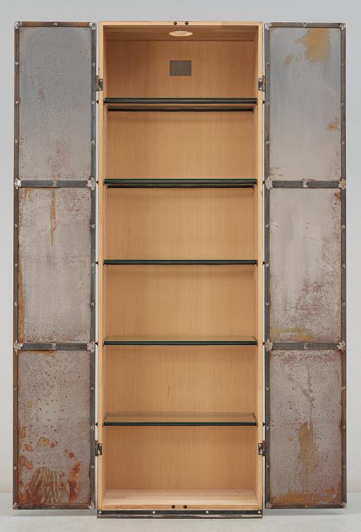 A Jonas Bohlin 'Slottsbacken' oak and iron cabinet, Källemo, Sweden 1987.