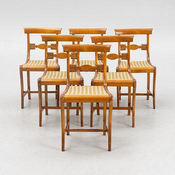 Chairs, 6 pcs, late Empire style, mid-19th century.