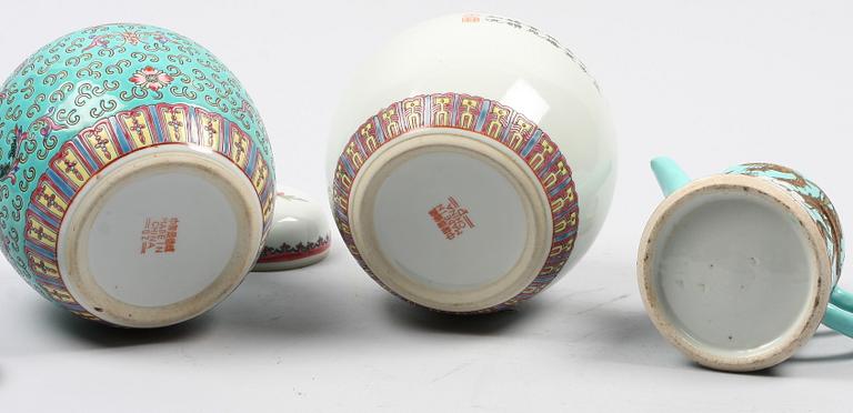 PARTI PORSLIN, 3 st, Kina. 1800-1900-tal.