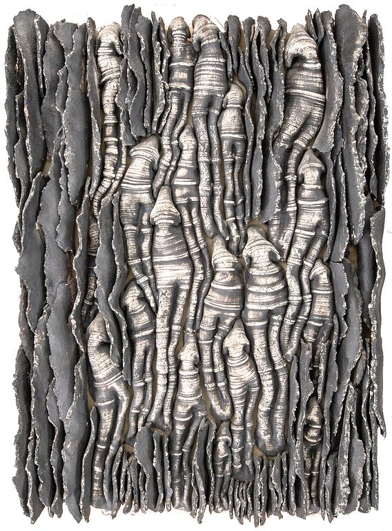 Ulla Viotti, a signed stoneware wall relief.