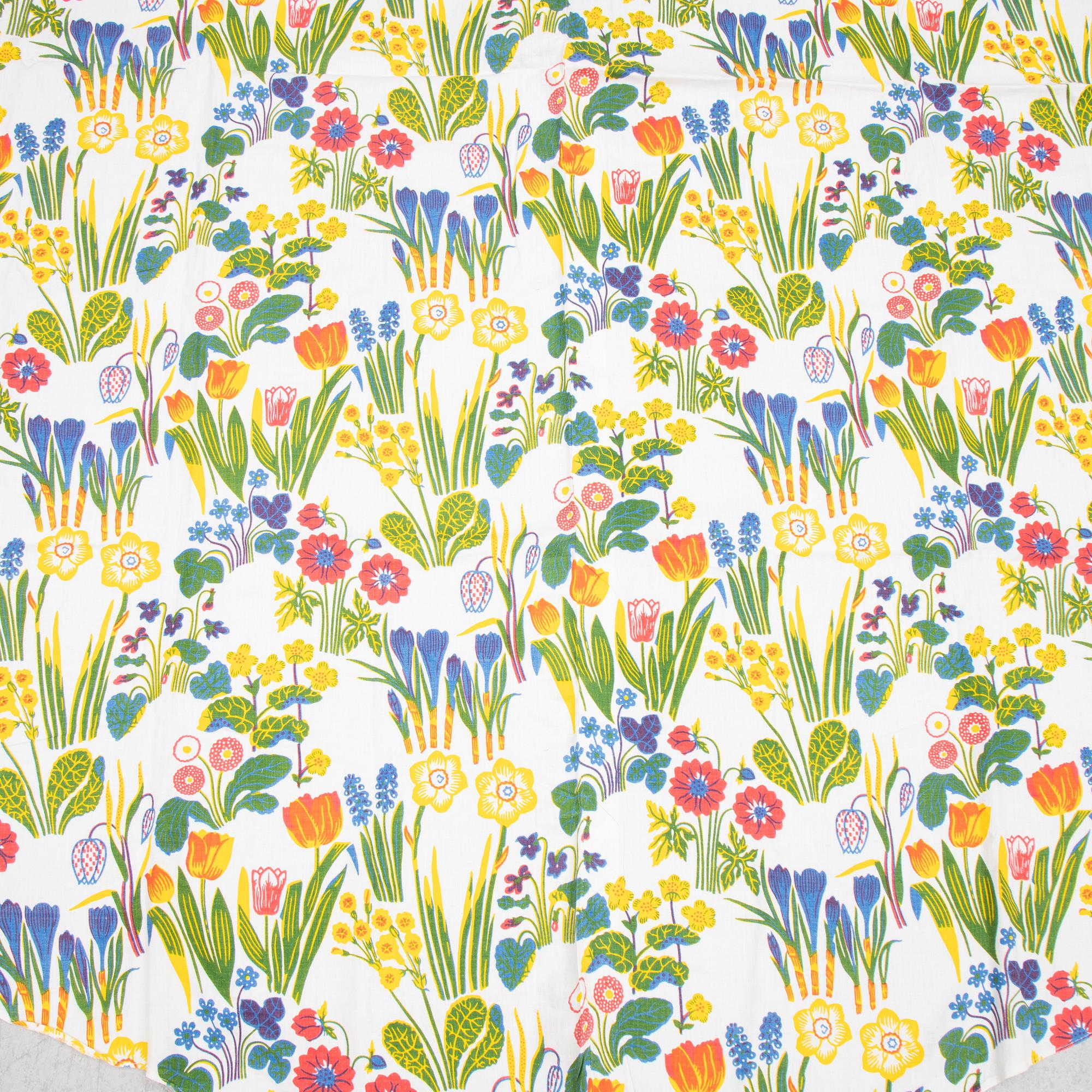Josef Frank, bordsduk, lin, "Svenska vårblommor", Firma Svenskt Tenn.