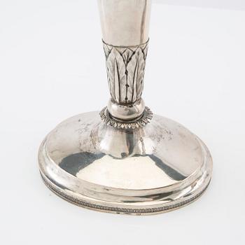 Candlesticks, 1 pair, silver, late 19th century.