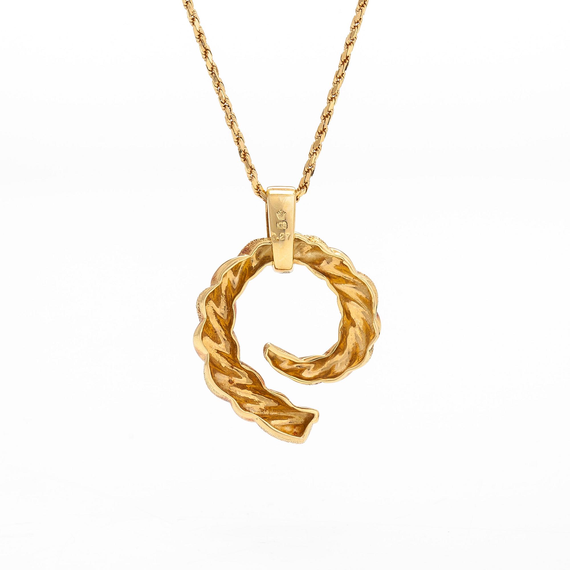 Hänge med kedja, 18K guld och diamanter.