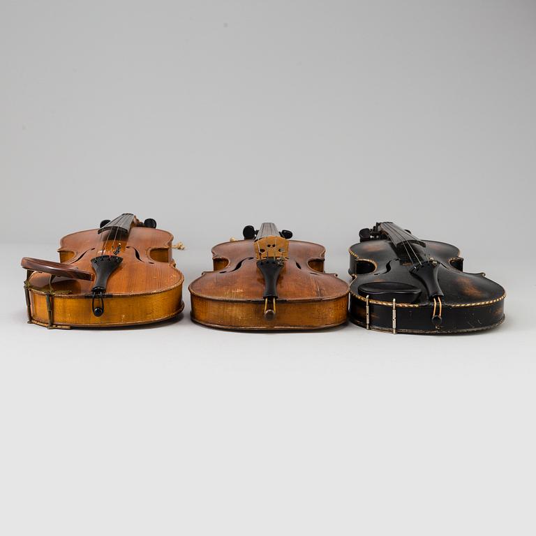 Three Swedish first half of the 20th century violins.