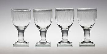 VINGLAS, 4 st, omkring 1800.