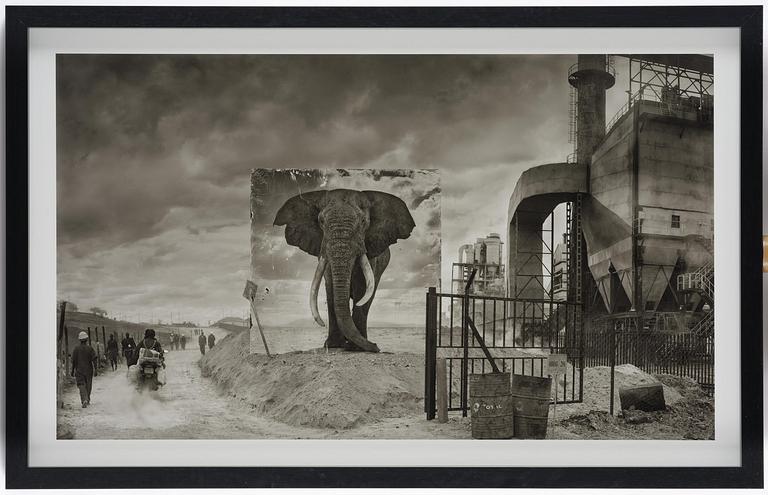 Nick Brandt, "Factory with Elephant", 2014.