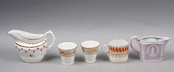 PARTI PORSLIN, 5 delar, bla Wedgwood. 1800/1900-tal.