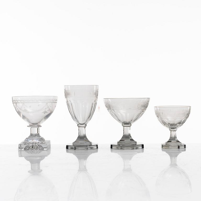 A matched set of glasses, Sweden, ciraca 1900.