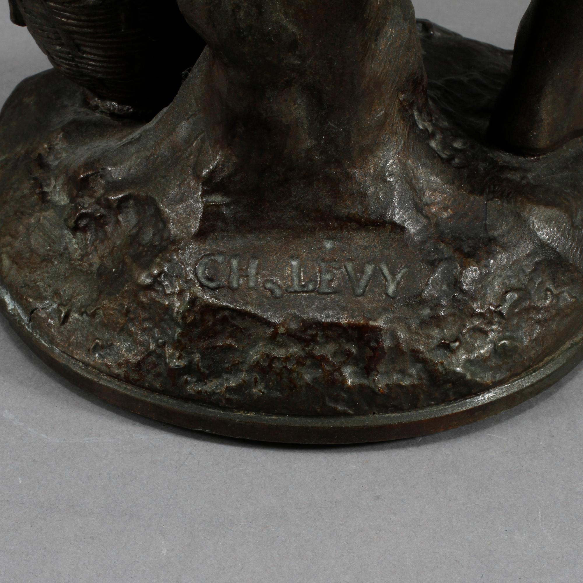 CHARLES OCTAVE LÉVY, efter, skulptur, patinerad zink, 1900-tal, signerad.