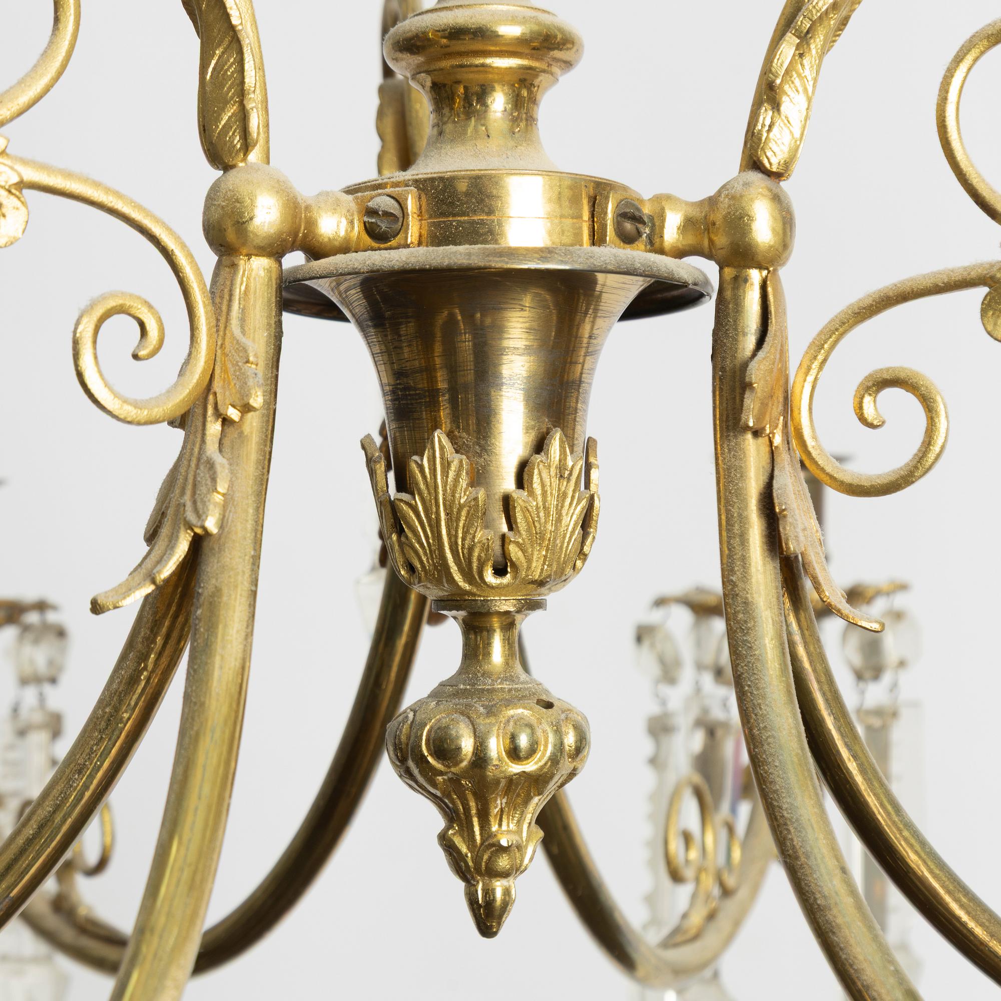 A Swedish 'Oscarian' chandelier, second half of the 19th Century.