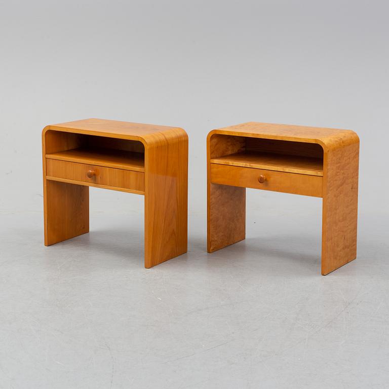 A matched pair of bedside tables, 1930's/40's.