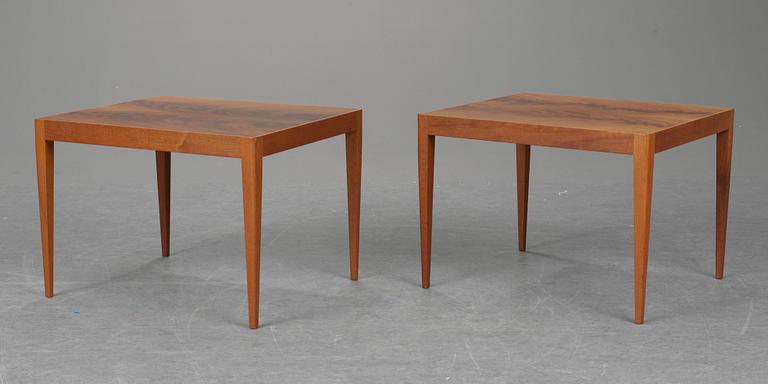 A pair of Josef Frank mahogany tables, Firma Svenskt Tenn.