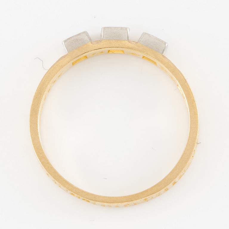 Björn Weckström ring, "Timanttikihla", 18K guld med briljantslipade diamanter, Lapponia 1973.