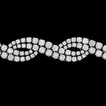 1096. ARMBAND, briljantslipade diamanter, tot. ca 14 ct, 1960-tal.