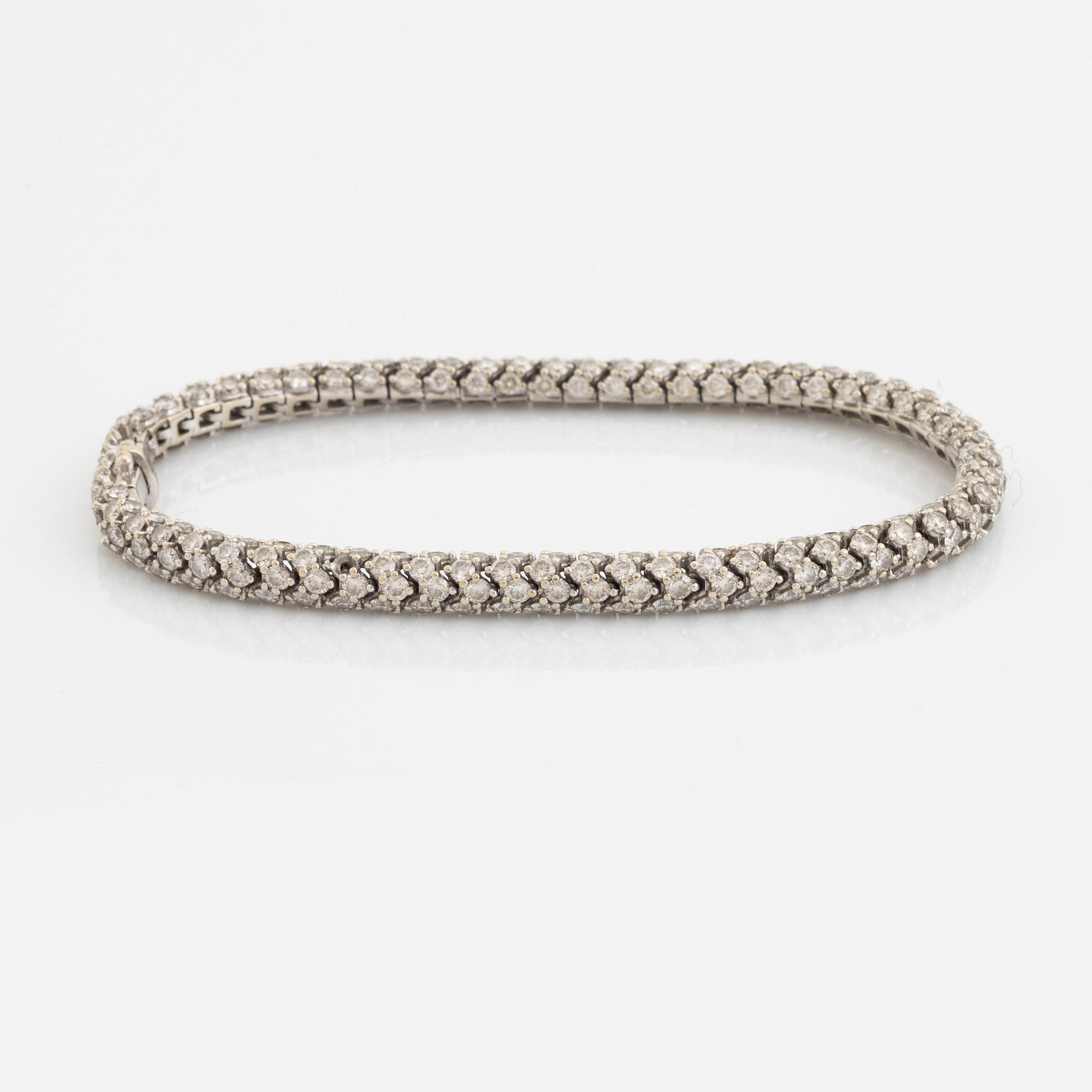 White gold and brilliant cut diamond bracelet.