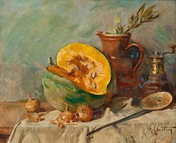 440. René Louis Chrétien, NATURE MORTE WITH A MELON.