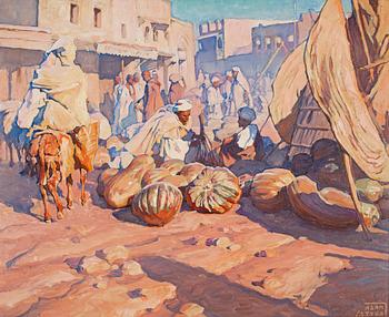 Adam Styka, "Le marché au Marrakech".