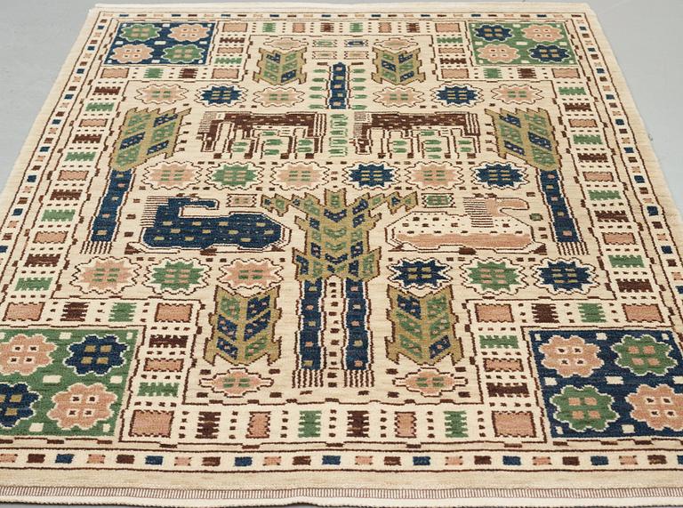 Märta Måås-Fjetterström, A CARPET, "Hästhagen", knotted pile, ca 246 x 165 cm, signed AB MMF.