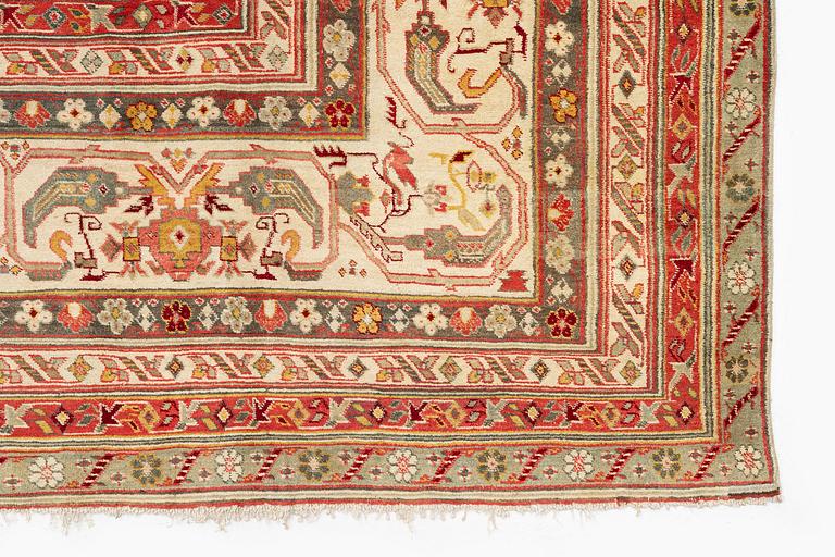 An antique Agra carpet, North India, c. 470 x 370 cm.