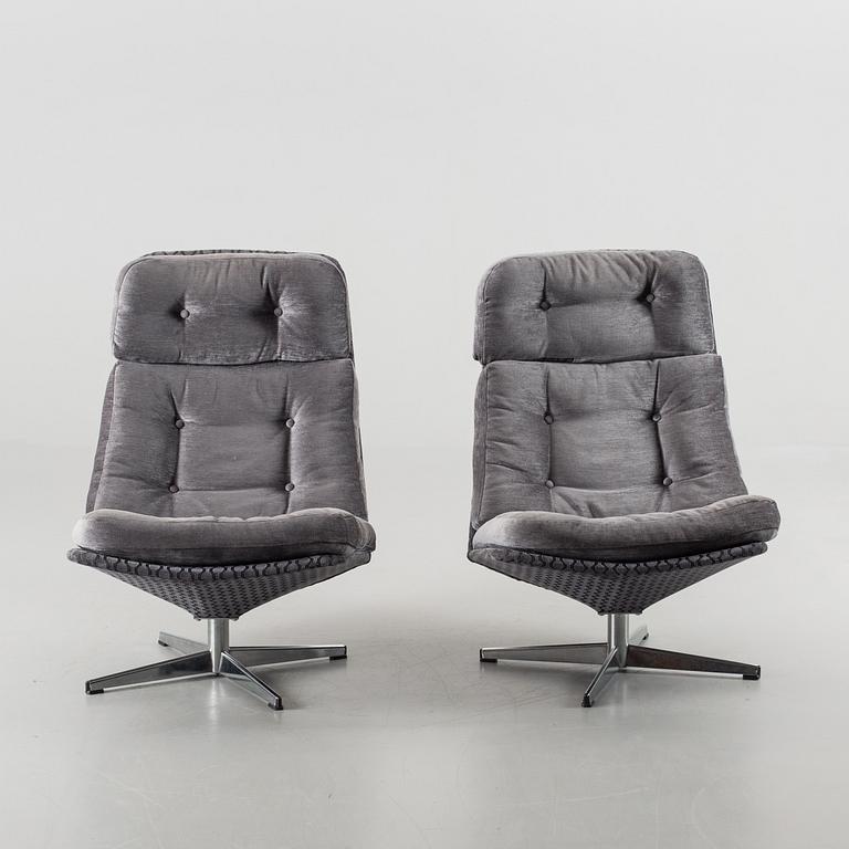 FÅTÖLJER, ett par, "Mila Hög" Gillis Lundgren för Ikea 1967.