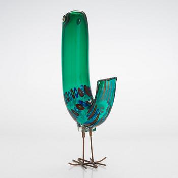 Alessandro Pianon, glasskulptur, "Pulcino", Vistosi, Murano, Italien, 1960-tal.