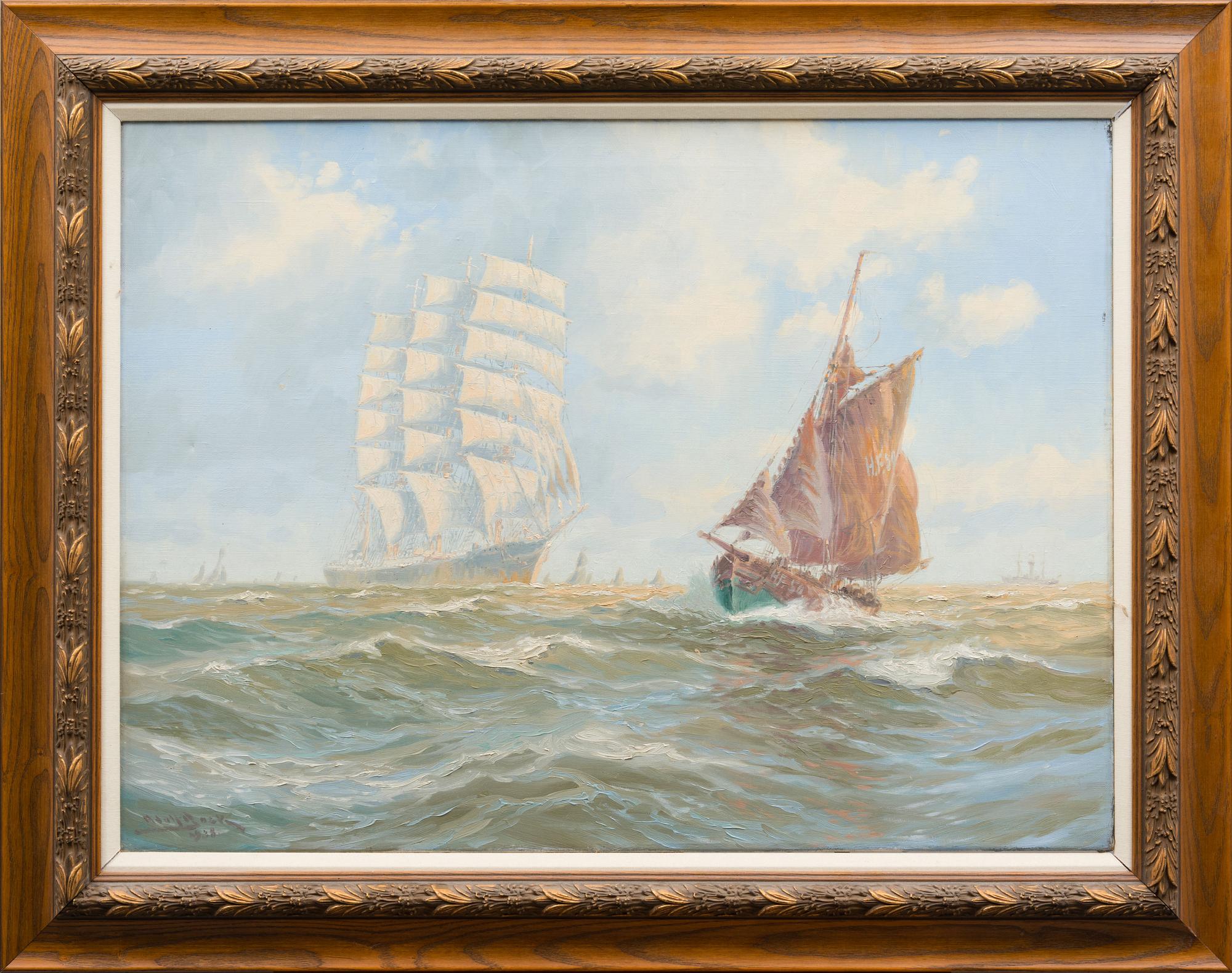 ADOLF BOCK, SHIPS AT ROADSTEAD.