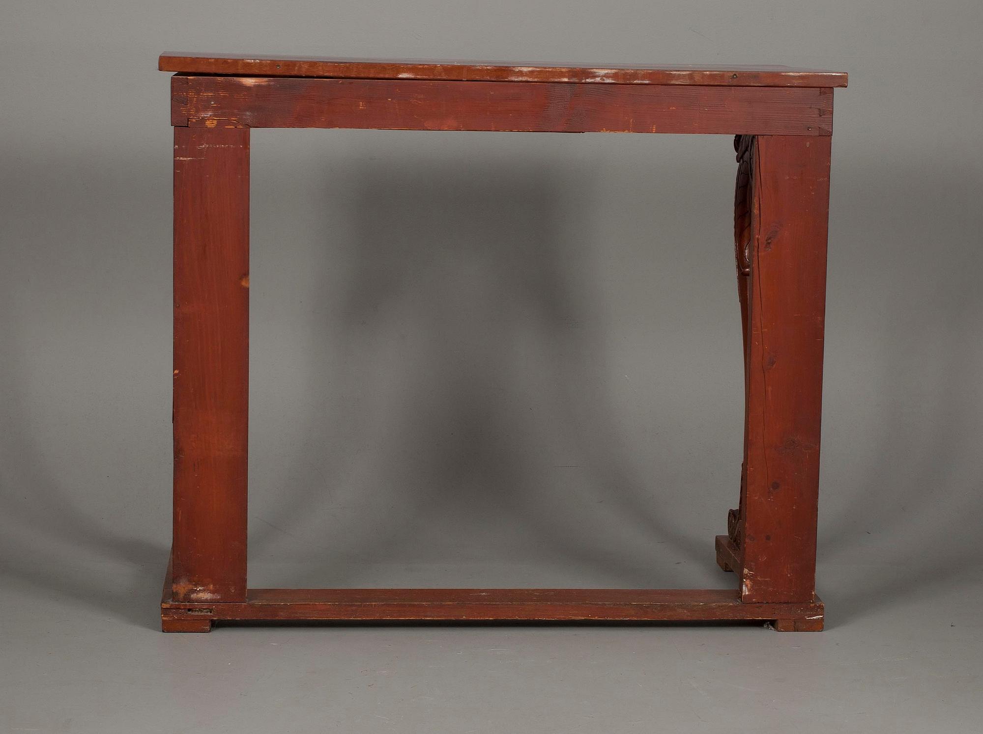 SPEGEL MED KONSOLBORD,  mahognyfanerad, Ryssland omkring 1830.