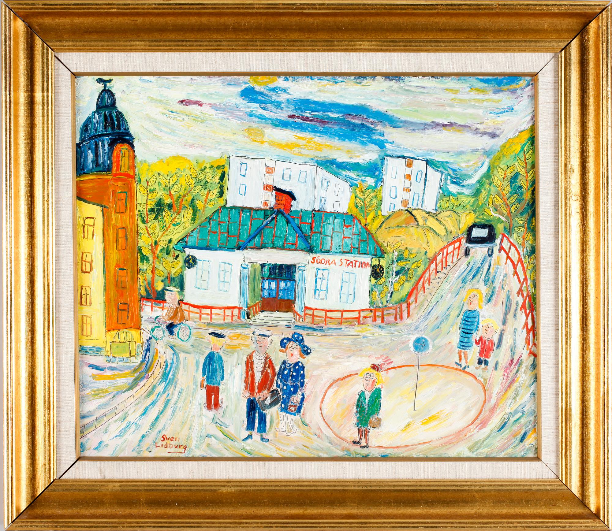 SVEN LIDBERG, olja på pannå, sign.