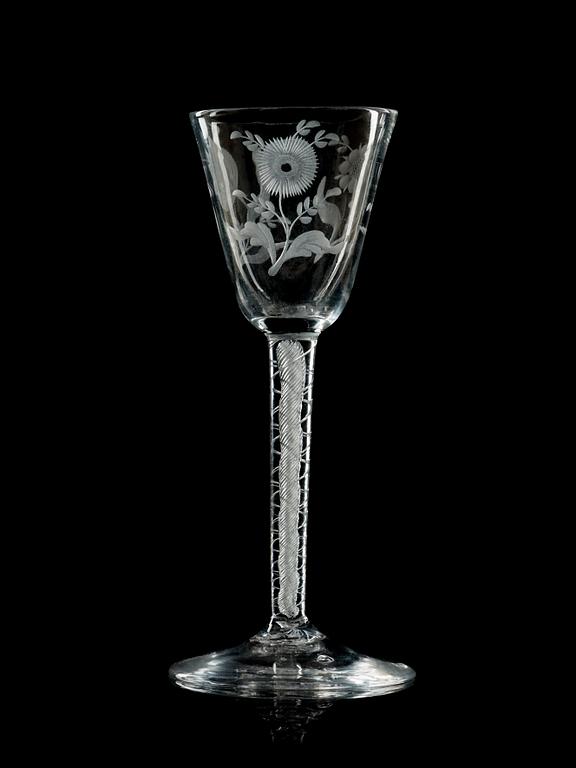 GLAS, fyra stycken. England, 1700-tal.