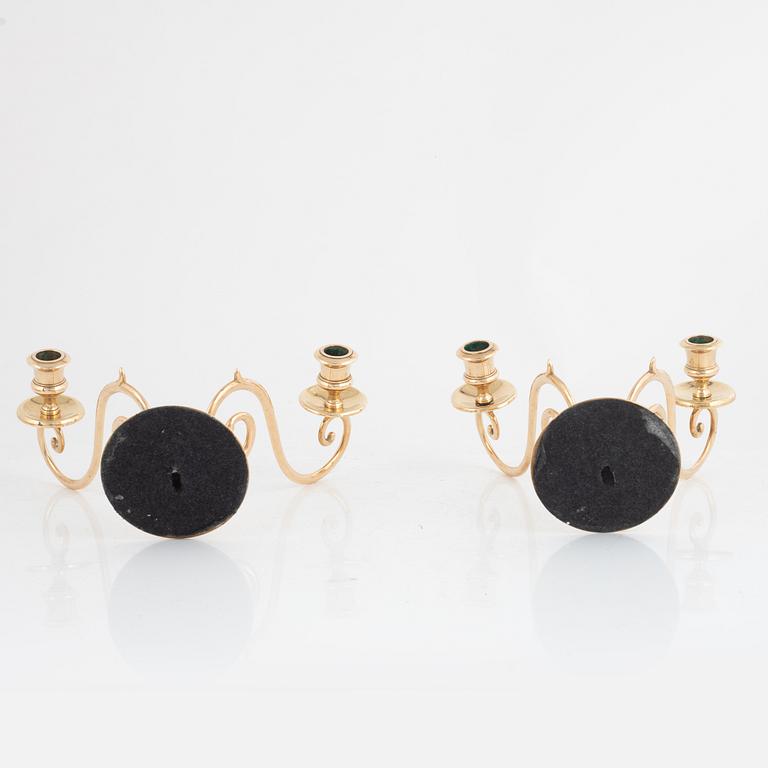 Väggljusstakar, ett par, Gusum, 1900-talets första hälft.