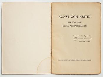Books/Pamphlets (6) and a photo depicting Gösta Adrian-Nilsson.