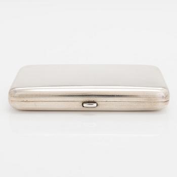 A silver cigarette case, Hlebnikov,  Imperial warrant, unidentified maker's mark, Moscow 1899-1908.