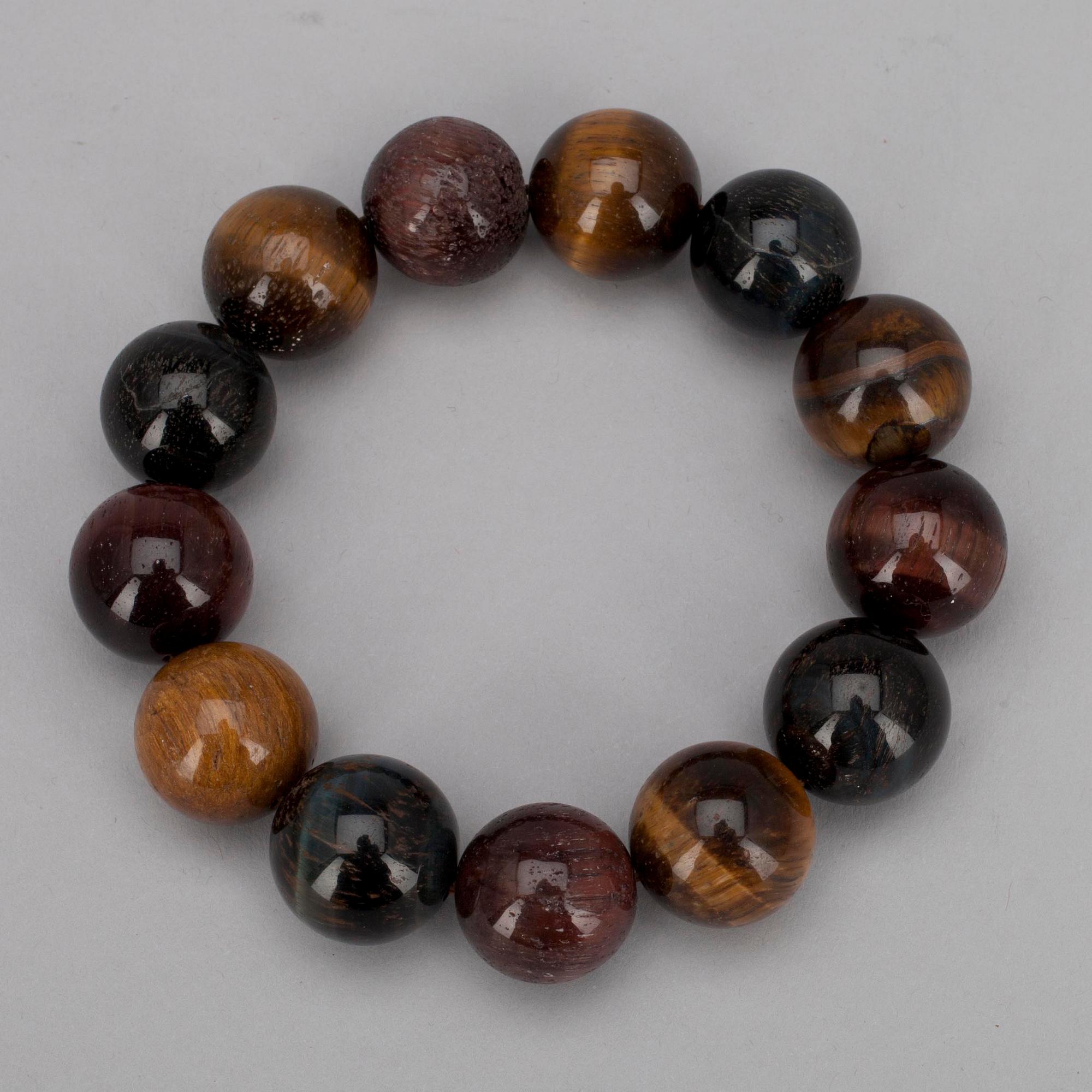 ARMBAND, kulor av tigeröga, modern tillverkning.