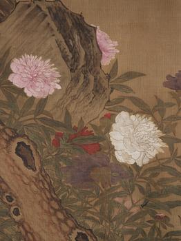 A large Chinese painting, by an anonymous artist, Qing dyanasty, 19th Century.