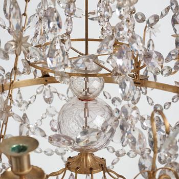 A Gustavian late 18th century eight-light chandelier.