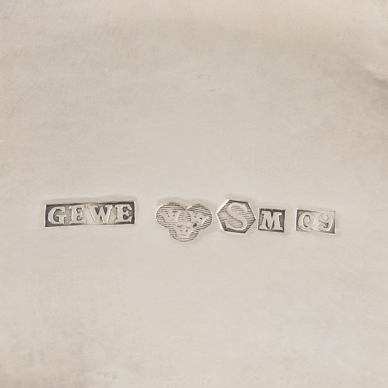 Kaffeservis, 3 delar, silver, Gewe Silvervarufabriken Ab, Malmö 1960-67.