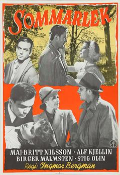 FILMAFFISCH, litografiskt tryck, "Sommarlek", 1950.