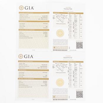 Earrings, 18K white gold set with brilliant-cut diamonds totalling 0.46 ct.