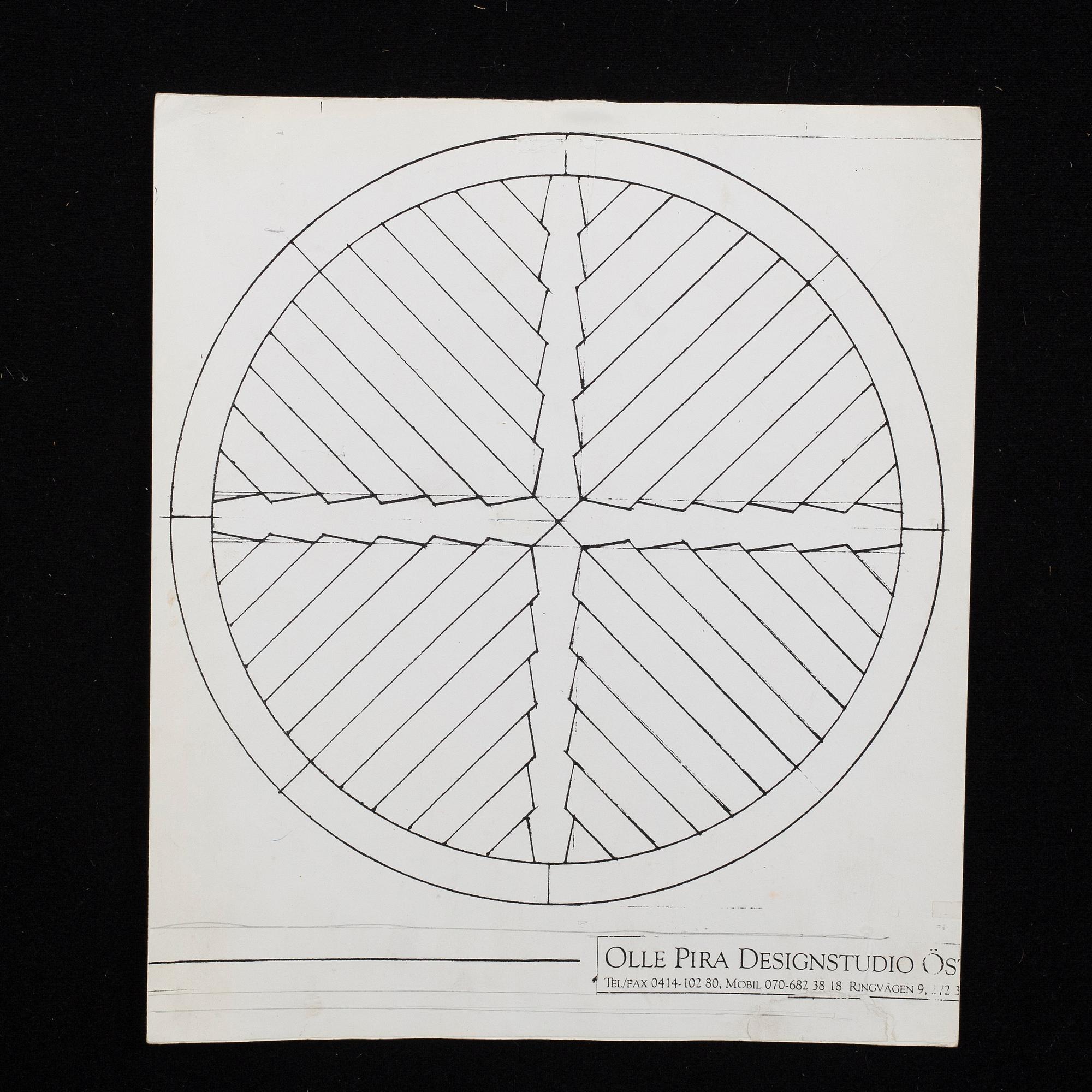 OLOF PIRA, NÅTAD BORDSKIVA, "Däcket"  1900-talets andra hälft.