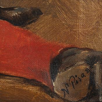 Okänd konstnär, 1800-tal, Liggande man i uniform.