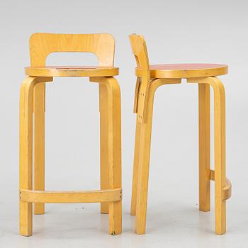 Alvar Aalto, four 'K65' bar stools, Artek, Finland, 2002.