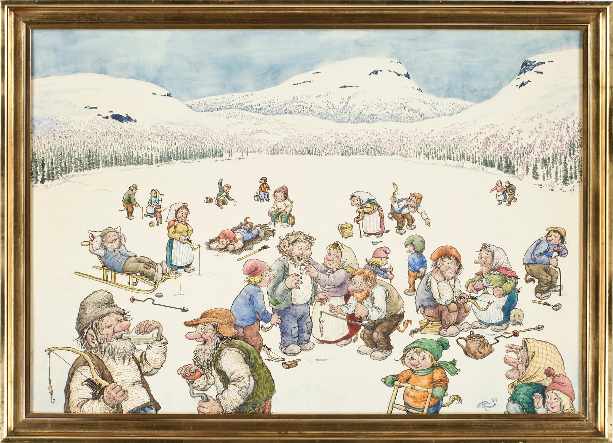 ROLF LIDBERG, Akvarell, sign o dat -84.