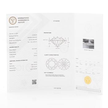 Ring in 18K white gold set with brilliant-cut diamonds. Accompanied by IGI report.