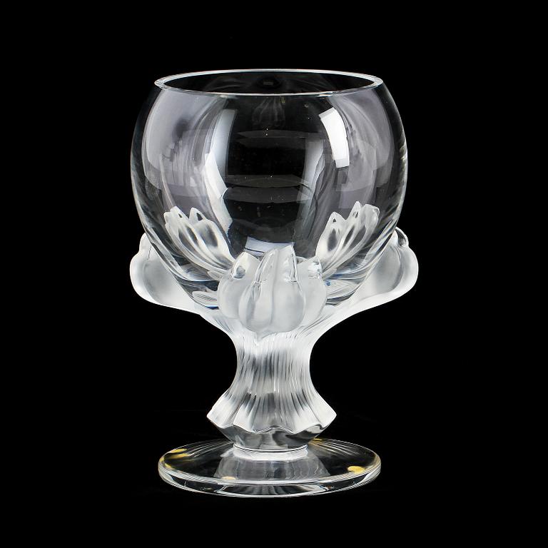 SKÅL PÅ FOT, glas, Lalique, sign "Lalique France".