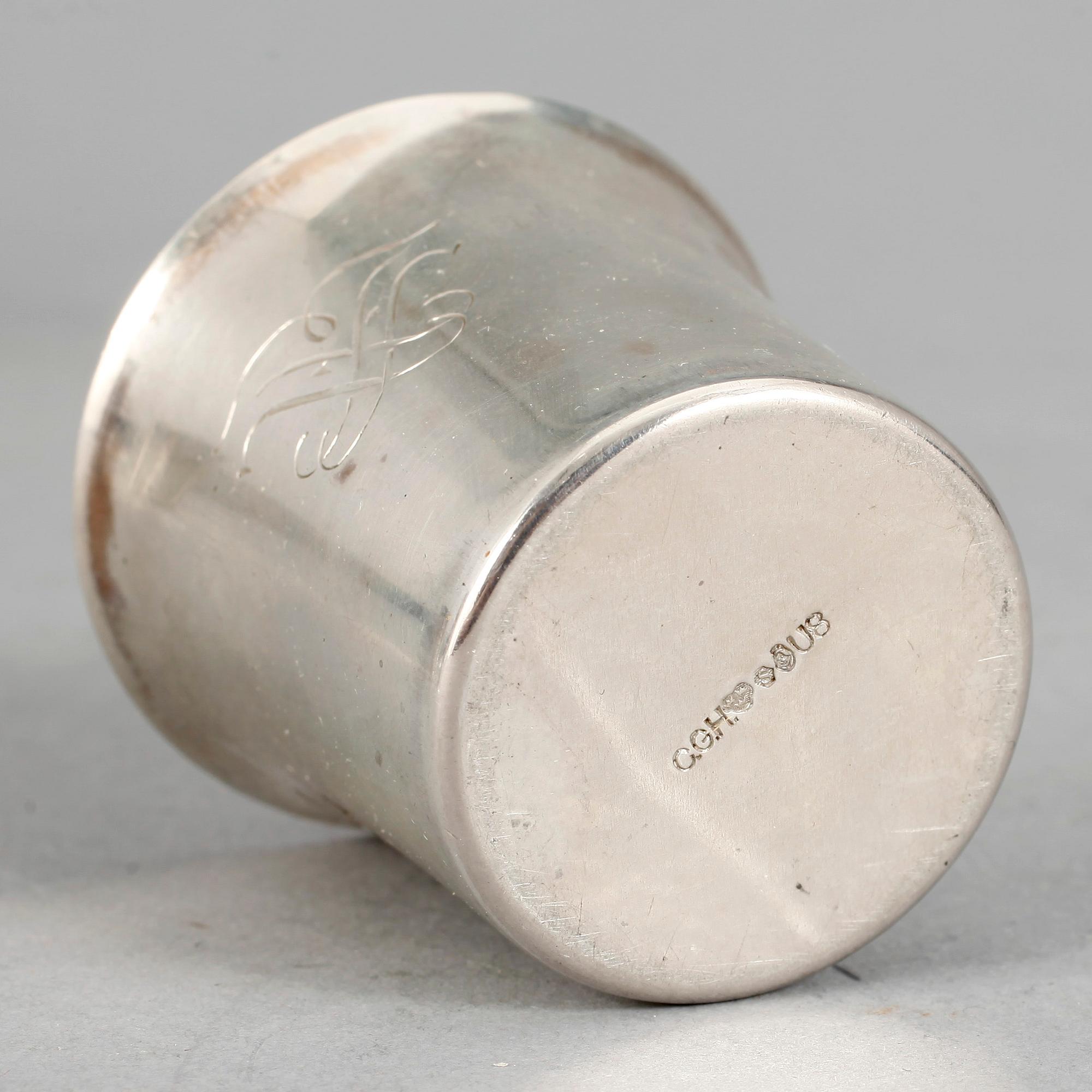 SUPKOPPAR, 14 st, silver, CG Hallberg, 1946-47. Tot ca 388 gram.
