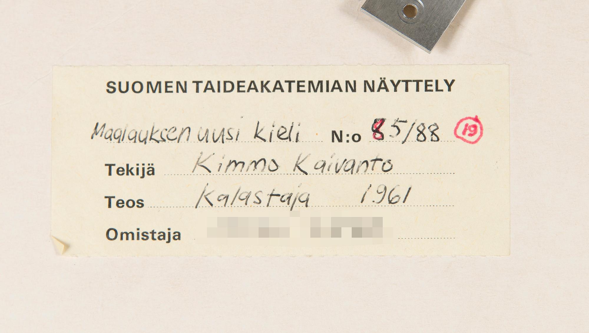 Kimmo Kaivanto, "Kalastaja" (Fisherman).